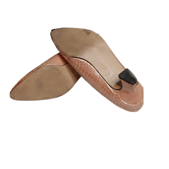 Sophisticated Mob Wide Genuine Snake Skin Pumps Barbie Pink 7.5  Medium 2" heel - Picture 5 of 7